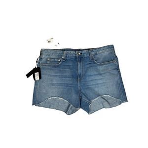 Rag & Bone Womens Dre Low Rise Shorts Stella Size 32 Medium Wash Raw Hem NWT